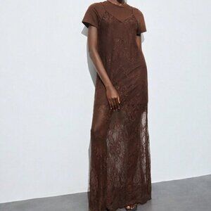 Multicolor Elegant Women's Sexy Lace Detachable Camisole Dress